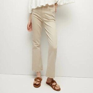 Veronica Beard Women 30 Carolina Skinny Kick-Flare Jeans Stone Khaki High Rise